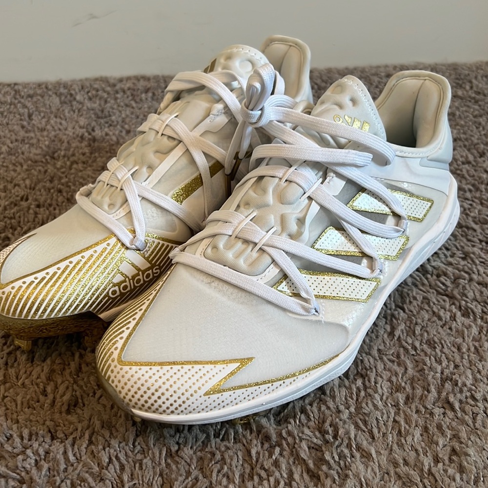 Boys adidas white/gold cleatsNWT